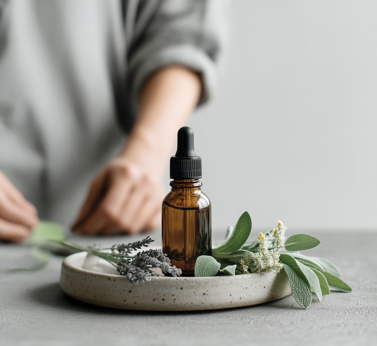 Aceite esencial con lavanda y salvia